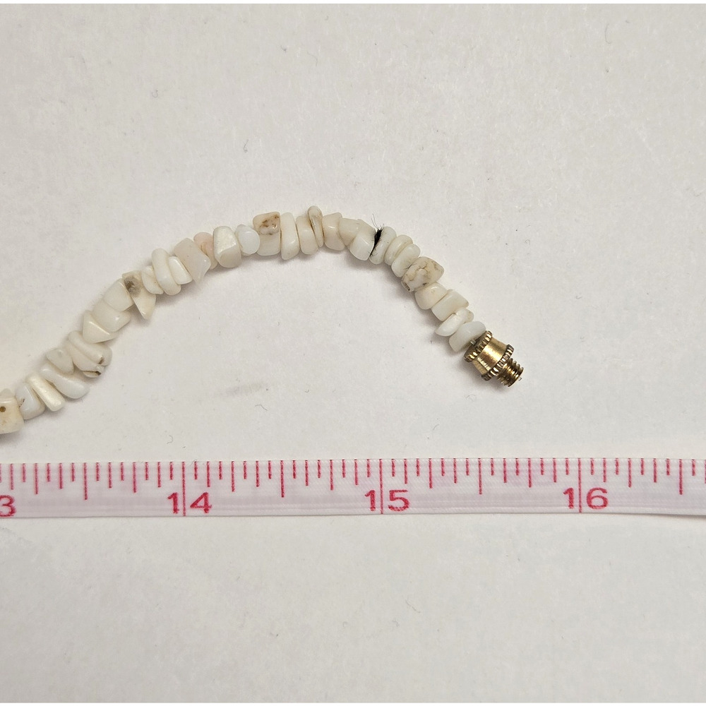 Vintage Shell Necklace White Coral Natural Beads Surfer Beach Tropical Boho 16" - Picture 10 of 12